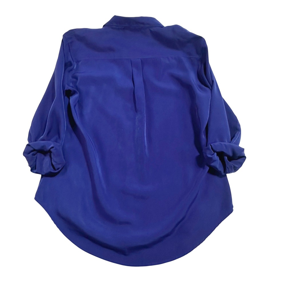 Vintage Y2K Corporate Royal Blue Button Down Long Sleeve Pockets XL Monochrom - Picture 5 of 5